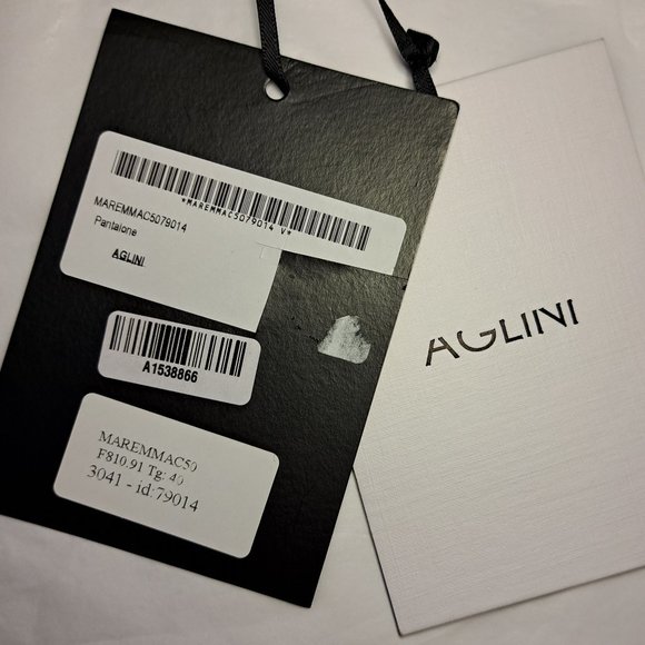 AGLINI ITALY NWT pants Size 40 or 27 -28 STUNNING QUALITY fabric $160US OFFICE - Picture 7 of 9